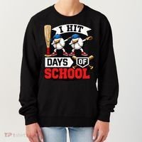 I Hit 100 Days Of School 100th Day Baseball Women's Sweatshirt thumb 0