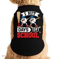 I Hit 100 Days Of School 100th Day Baseball Doggie Tank thumb 0