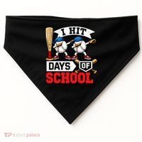 I Hit 100 Days Of School 100th Day Baseball USA-Made Doggie Bandana thumb 0