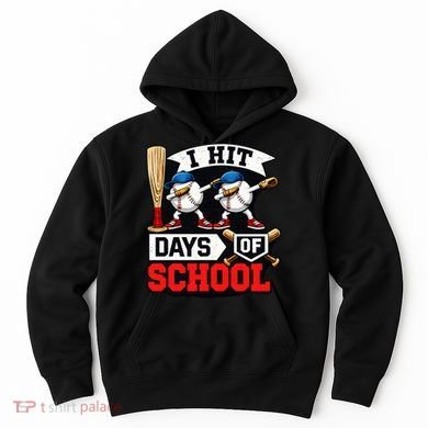 I Hit 100 Days Of School 100th Day Baseball Hoodie