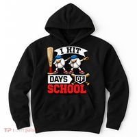 I Hit 100 Days Of School 100th Day Baseball Hoodie thumb 0