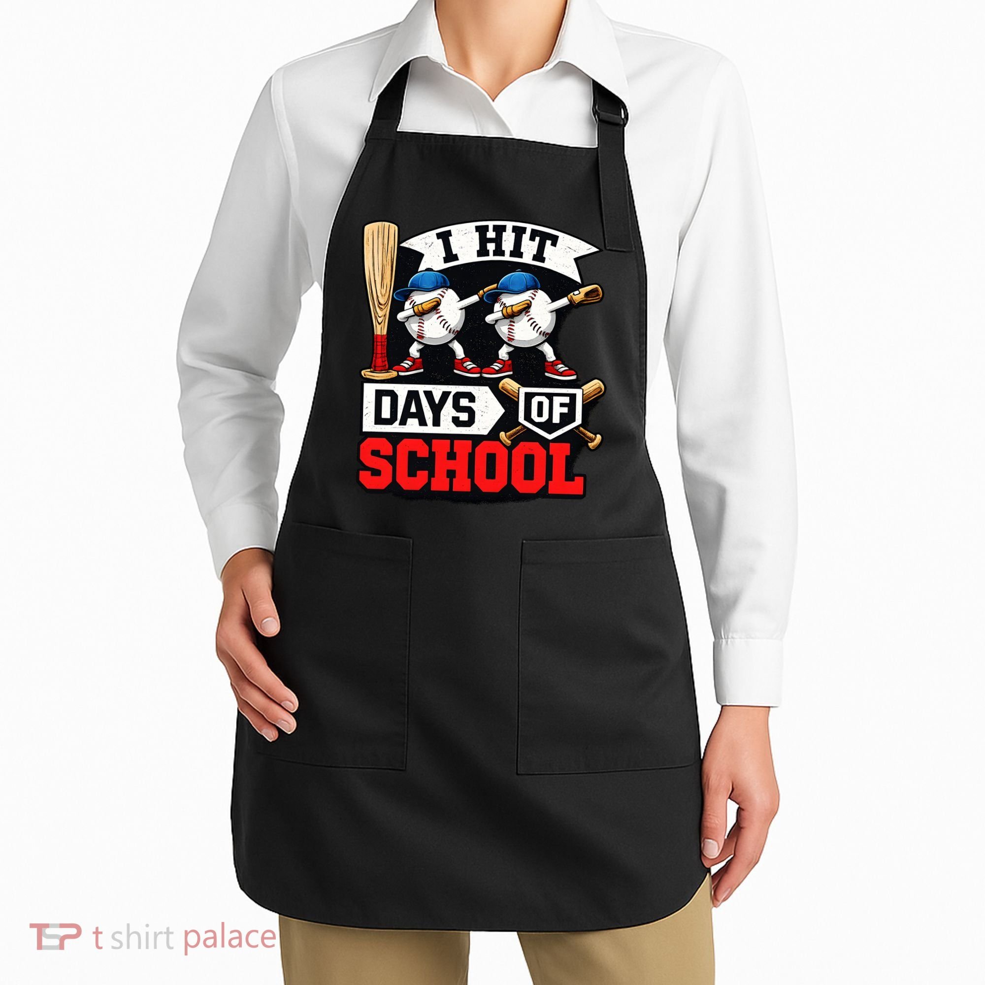 I Hit 100 Days Of School 100th Day Baseball Apron