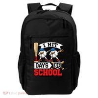 I Hit 100 Days Of School 100th Day Baseball Backpack thumb 0