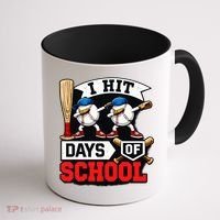 I Hit 100 Days Of School 100th Day Baseball Coffee Mug thumb 1
