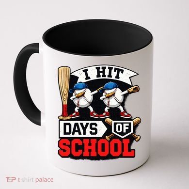 I Hit 100 Days Of School 100th Day Baseball Coffee Mug