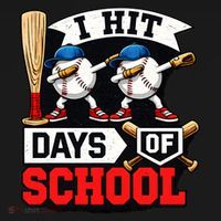 I Hit 100 Days Of School 100th Day Baseball Coaster thumb 2