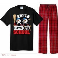 I Hit 100 Days Of School 100th Day Baseball Pajama Set thumb 0