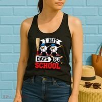 I Hit 100 Days Of School 100th Day Baseball Women's Tank Top thumb 2