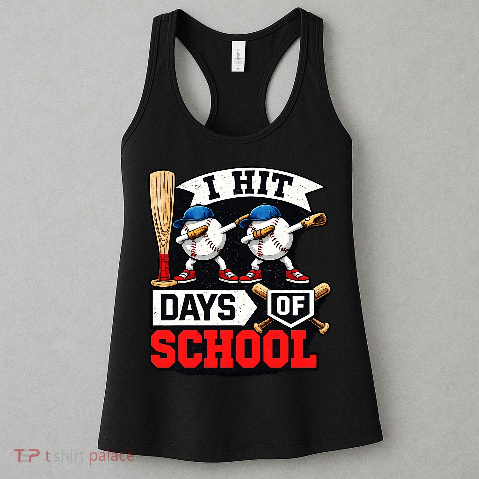 I Hit 100 Days Of School 100th Day Baseball Women's Tank Top