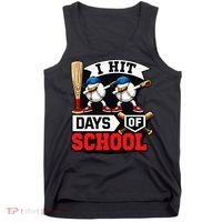 I Hit 100 Days Of School 100th Day Baseball Tank Top thumb 0