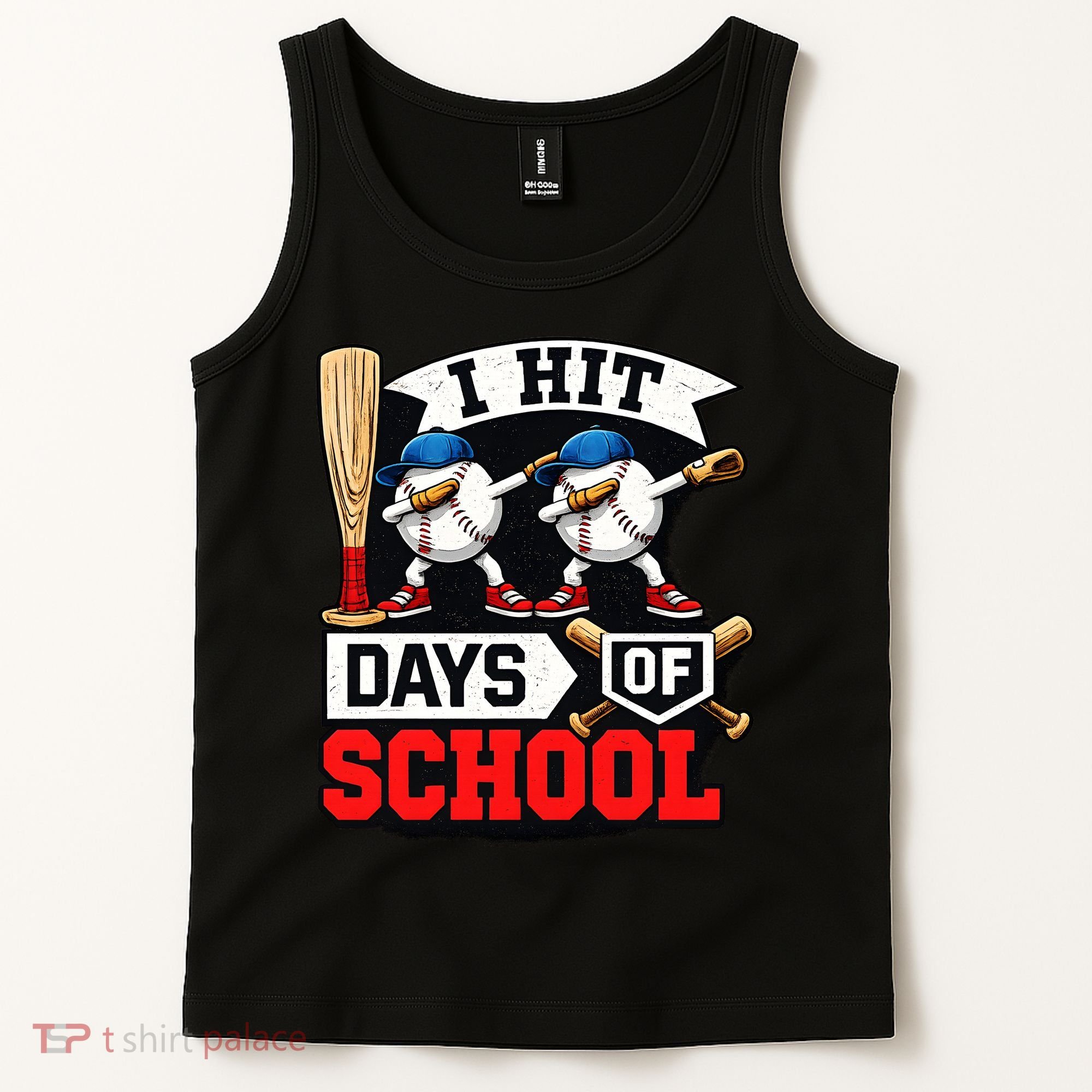 I Hit 100 Days Of School 100th Day Baseball Tank Top