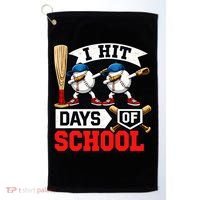 I Hit 100 Days Of School 100th Day Baseball Golf Towel thumb 0