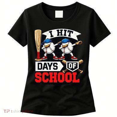 I Hit 100 Days Of School 100th Day Baseball Women's T-Shirt