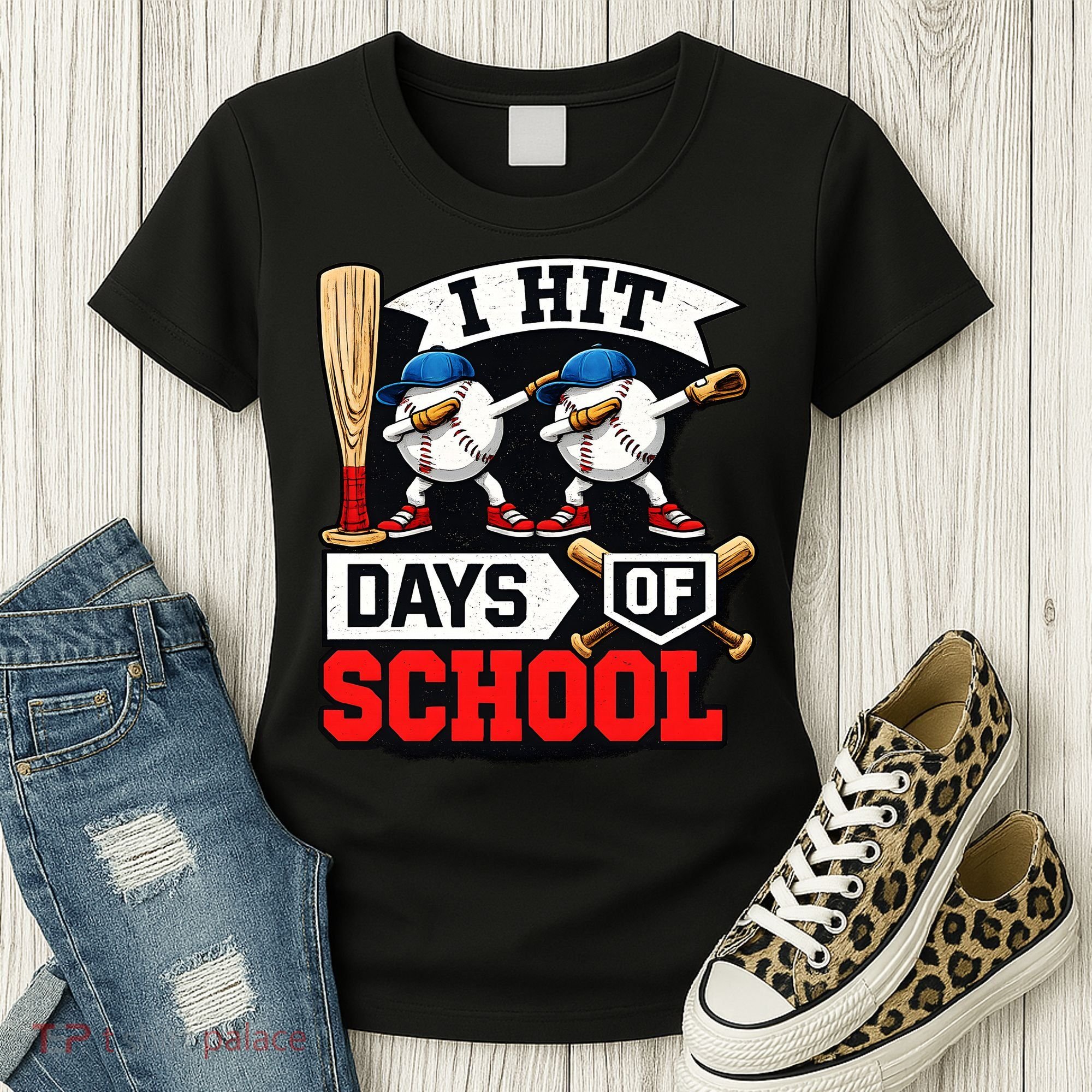I Hit 100 Days Of School 100th Day Baseball Women's T-Shirt