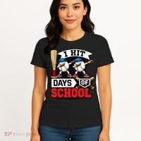 I Hit 100 Days Of School 100th Day Baseball Women's T-Shirt thumb 4
