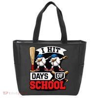 I Hit 100 Days Of School 100th Day Baseball Tote Bag thumb 0