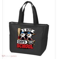 I Hit 100 Days Of School 100th Day Baseball Tote Bag thumb 3
