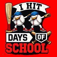 I Hit 100 Days Of School 100th Day Baseball Santa Hat thumb 1