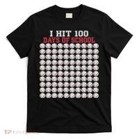 I Hit 100 Days Of School Baseball Bat 100th Day Of School T-Shirt thumb 0