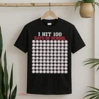 I Hit 100 Days Of School Baseball Bat 100th Day Of School T-Shirt thumb 2
