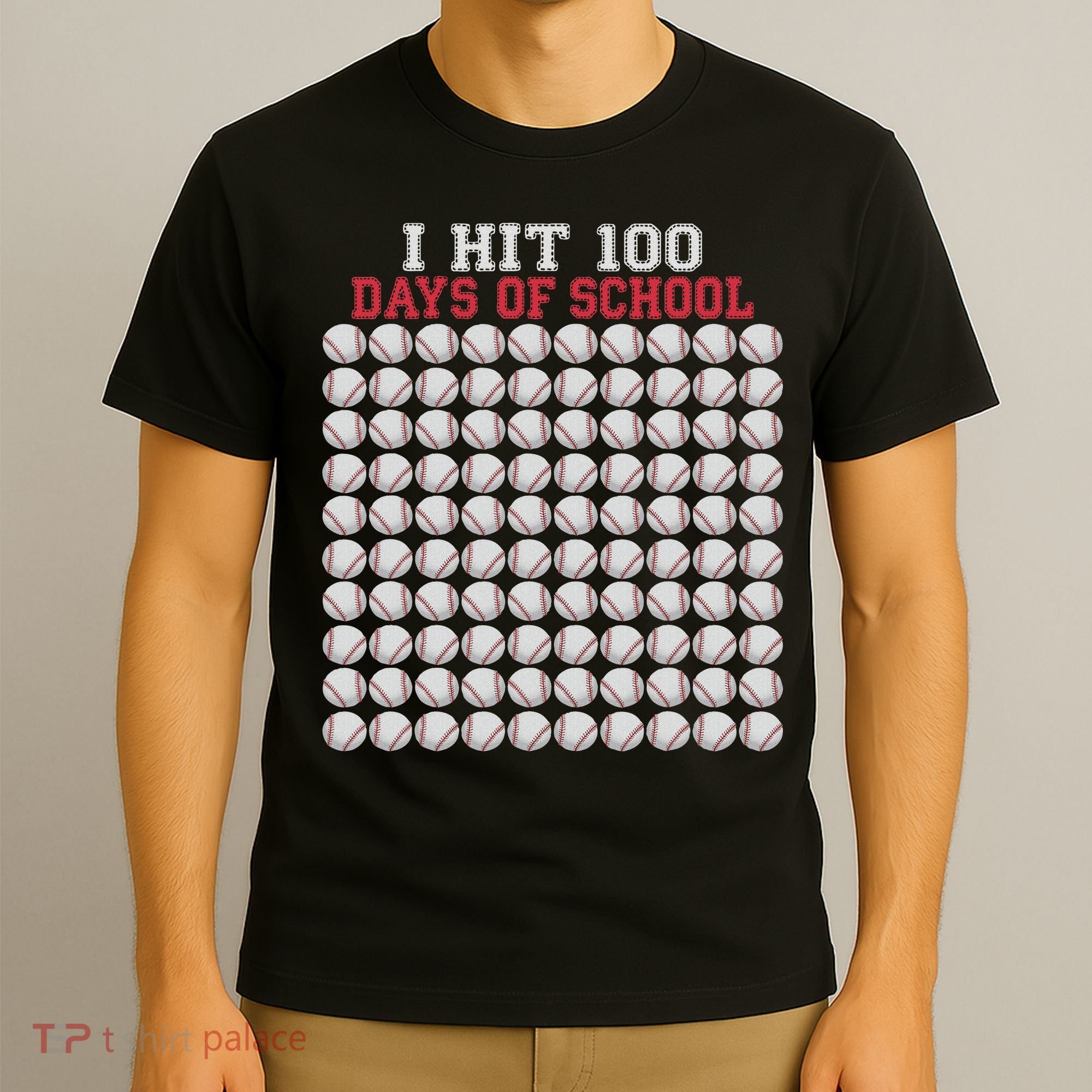 I Hit 100 Days Of School Baseball Bat 100th Day Of School T-Shirt