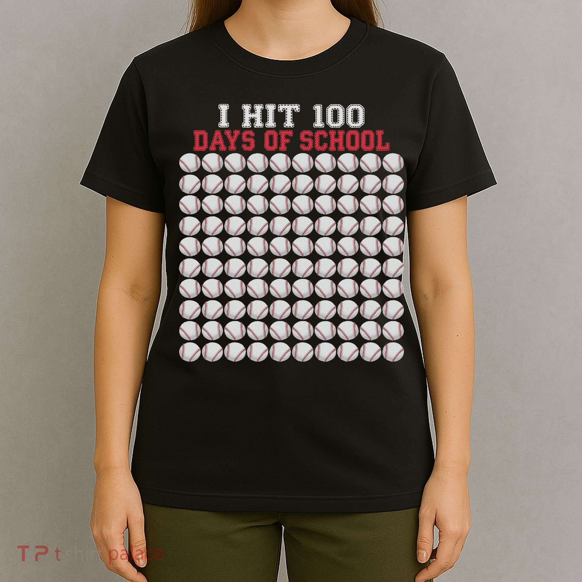 I Hit 100 Days Of School Baseball Bat 100th Day Of School T-Shirt