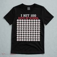 I Hit 100 Days Of School Baseball Bat 100th Day Of School T-Shirt thumb 5