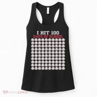 I Hit 100 Days Of School Baseball Bat 100th Day Of School Women's Tank Top thumb 0