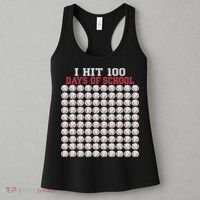 I Hit 100 Days Of School Baseball Bat 100th Day Of School Women's Tank Top thumb 3