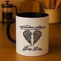 I Have A Guardian Angel In Heaven I Call Him Pop Pop Gift Coffee Mug thumb 4