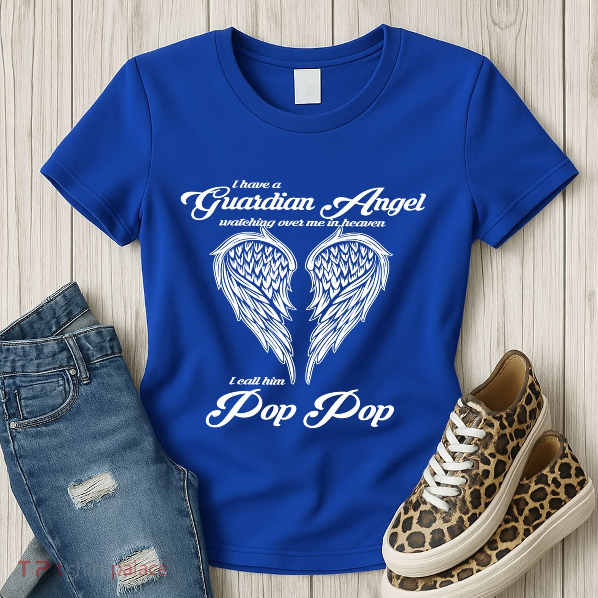 I Have A Guardian Angel In Heaven I Call Him Pop Pop Gift Women's T-Shirt