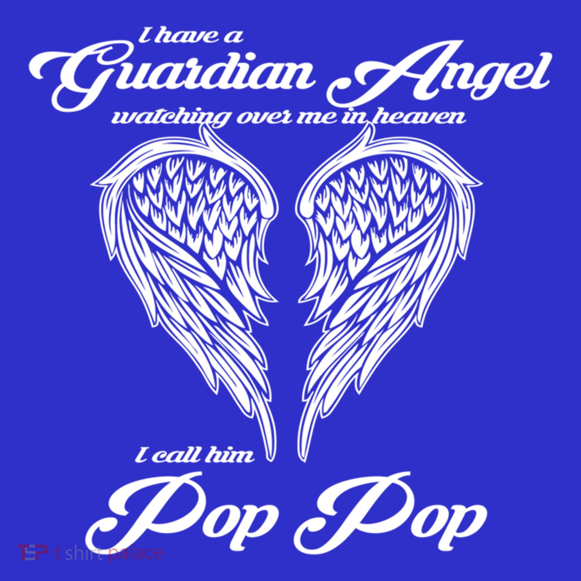 I Have A Guardian Angel In Heaven I Call Him Pop Pop Gift Kids Hoodie