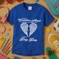 I Have A Guardian Angel In Heaven I Call Him Pop Pop Gift Kids T-Shirt thumb 3