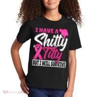 I Have A Shitty Titty But I Will Survive Breast Cancer Kids T-Shirt thumb 2