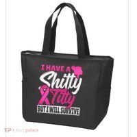 I Have A Shitty Titty But I Will Survive Breast Cancer Tote Bag thumb 3