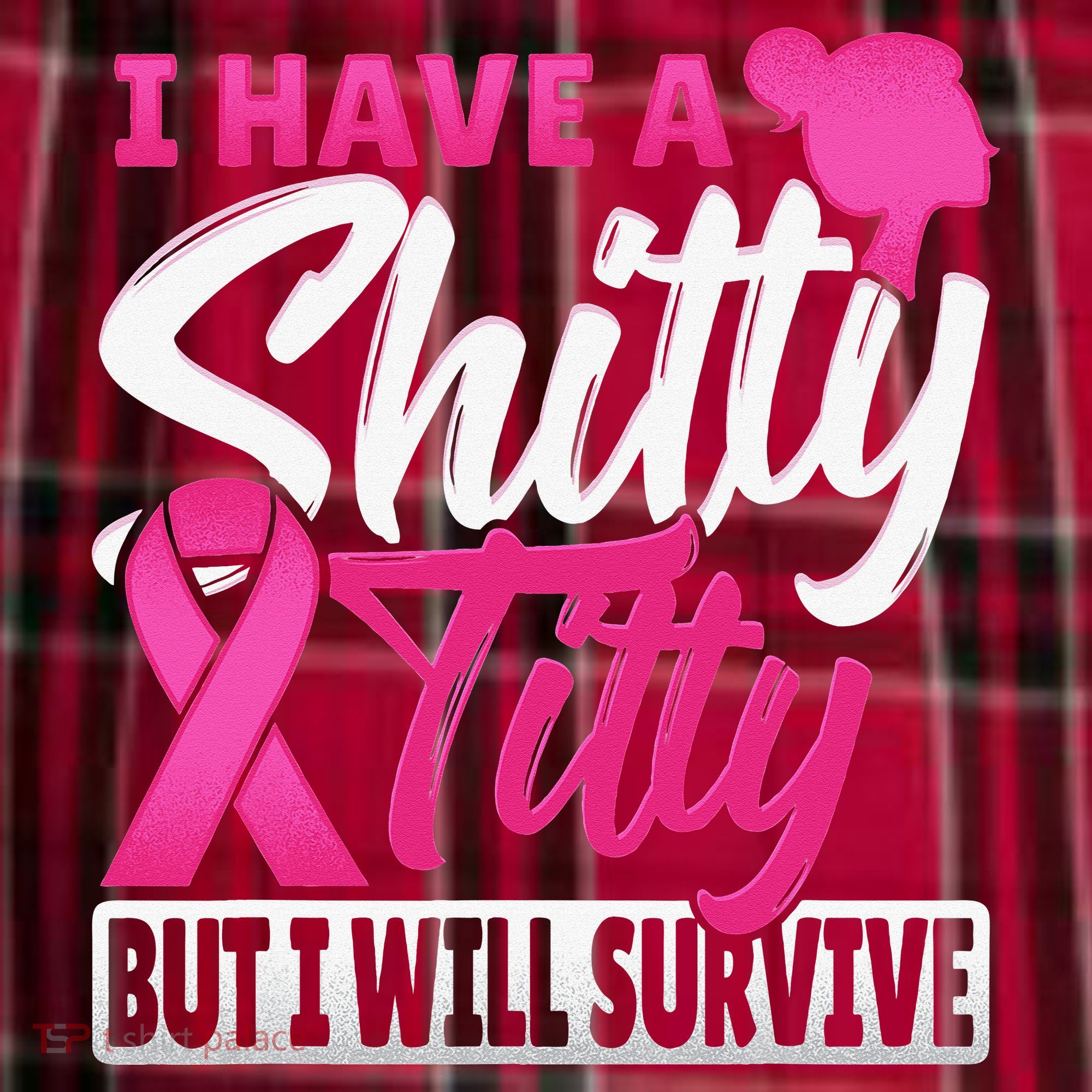 I Have A Shitty Titty But I Will Survive Breast Cancer Women's Flannel Plaid Pajama Pants