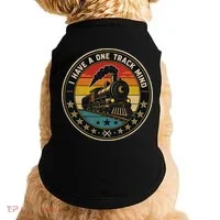 I Have A One Track Mind Train Engine Railroad Funny Doggie Tank thumb 0