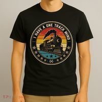 I Have A One Track Mind Train Engine Railroad Funny T-Shirt thumb 3