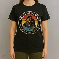 I Have A One Track Mind Train Engine Railroad Funny T-Shirt thumb 4