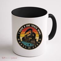 I Have A One Track Mind Train Engine Railroad Funny Coffee Mug thumb 1