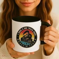 I Have A One Track Mind Train Engine Railroad Funny Coffee Mug thumb 3