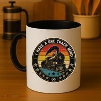 I Have A One Track Mind Train Engine Railroad Funny Coffee Mug thumb 4