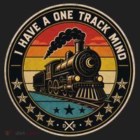 I Have A One Track Mind Train Engine Railroad Funny Beanie thumb 2