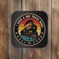 I Have A One Track Mind Train Engine Railroad Funny Coaster thumb 0