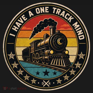 I Have A One Track Mind Train Engine Railroad Funny Tie-Dye T-Shirt