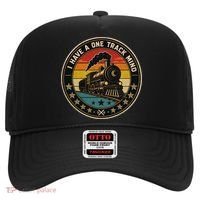 I Have A One Track Mind Train Engine Railroad Funny Hat thumb 0