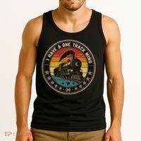 I Have A One Track Mind Train Engine Railroad Funny Tank Top thumb 3