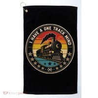 I Have A One Track Mind Train Engine Railroad Funny Golf Towel thumb 0