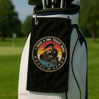 I Have A One Track Mind Train Engine Railroad Funny Golf Towel thumb 2