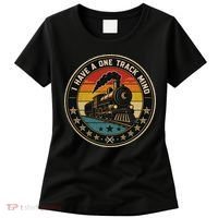 I Have A One Track Mind Train Engine Railroad Funny Women's T-Shirt thumb 0